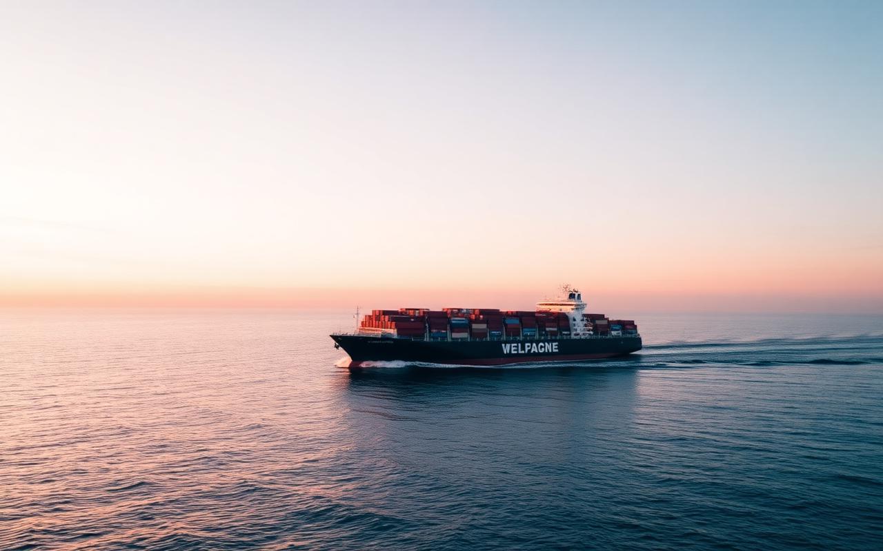 Container vessel at sea